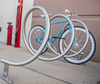 Rustfritt stål, metall, spiralformet sykkelstativ, sykkelstativ for parkering